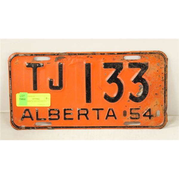 1954 ALBERTA LICENCE PLATE