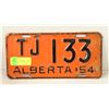 Image 1 : 1954 ALBERTA LICENCE PLATE