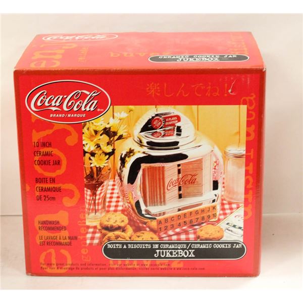 COCA COLA JUKEBOX STYLE COOKIE JAR W BOX
