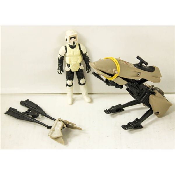 1980S KENNER STAR WARS SPEEDER BIKE W/FIGURE