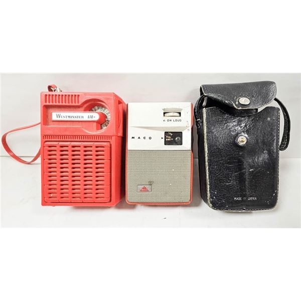 LOT OF 2- VINTAGE TRANSISTOR RADIOS; WESTMINSTER &
