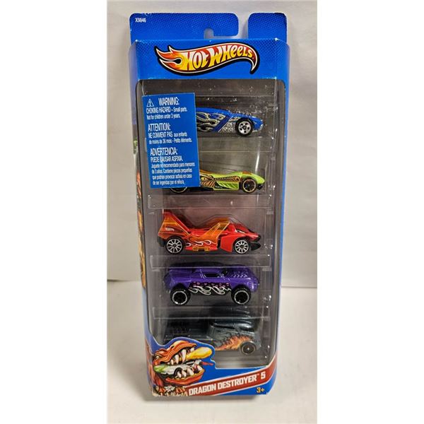 NIB HOTWHEELS 5PK; DRAGON DESTROYER 5 SERIES