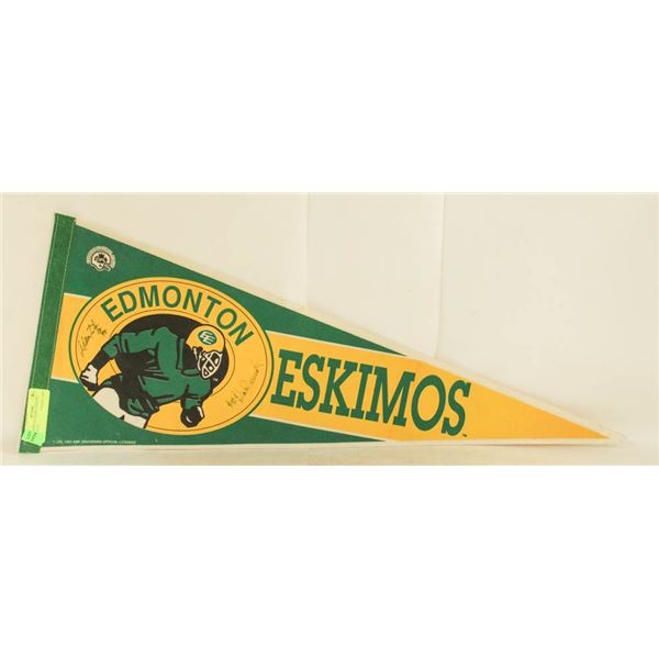EDMONTON ESKIMOS SIGNED BANNER