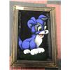 Image 1 : VELVET PAITING OF A DOG IN WOOD FRAME