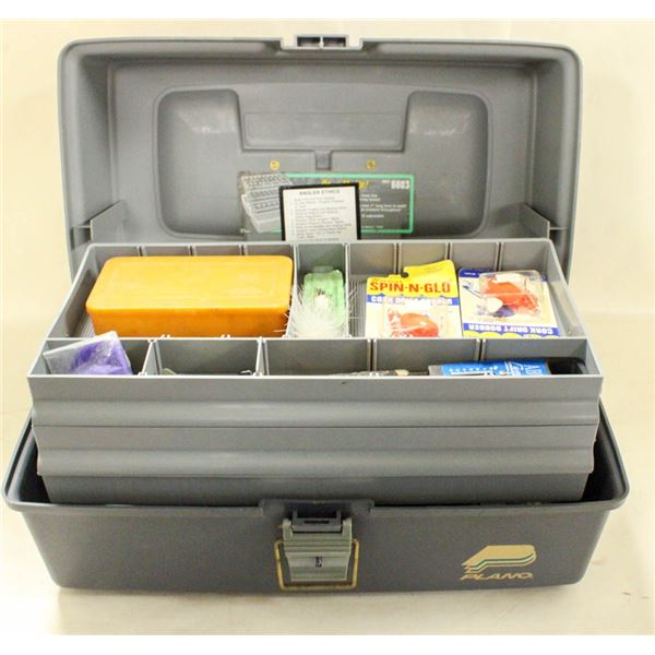 PLANO FISHING TACKLE BOX FILLED WITH FISHING GEAR