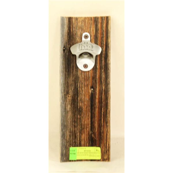 BRAND NEW BARN WOOD BOTTLE OPENER WITH BUILT IN