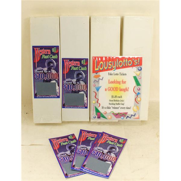LOT OF OVER 300 "LOUSY LOTTOS" FAKE SCRATCH-OFF