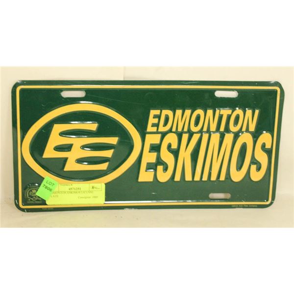 EDMONTON ESKIMOS LICENSE PLATE