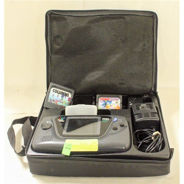 SEGA GAME GEAR W/ 2 GAMES (SONIC & COLUMNS) COMES