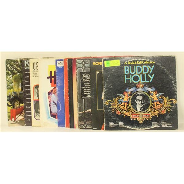 LOT OF RECORDS INCLUDING BUDDY HOLLY, ROD STEWART,