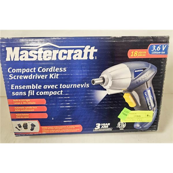 MASTERCRAFT COMPACT CORDLESS DRILL W BOX
