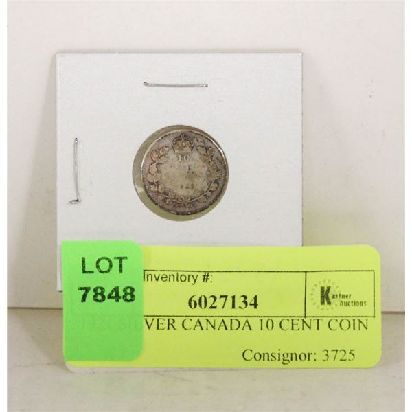 1921 SILVER CANADA 10 CENT COIN