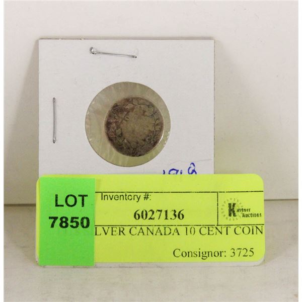 1918 SILVER CANADA 10 CENT COIN