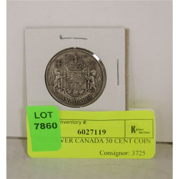 1951 SILVER CANADA 50 CENT COIN