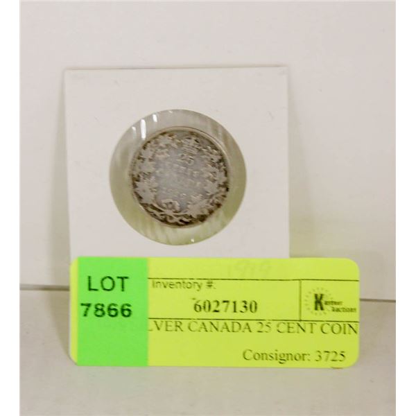 1919 SILVER CANADA 25 CENT COIN