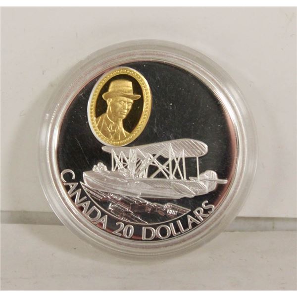 925 SILVER & 24K GOLD CANADA AIRPLANE COIN