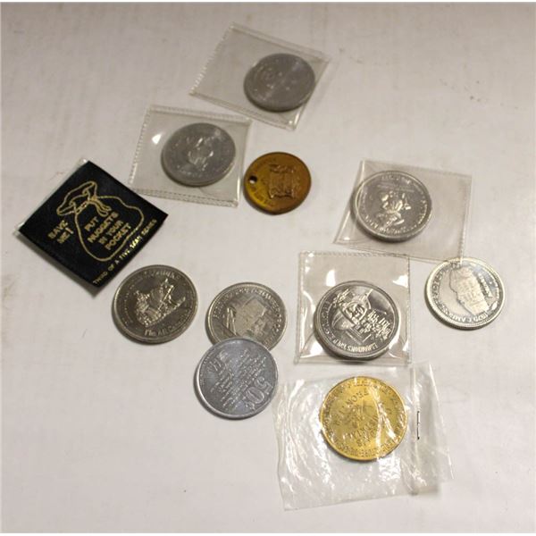 LOT ASSORTED VINTAGE TOKEN COINS