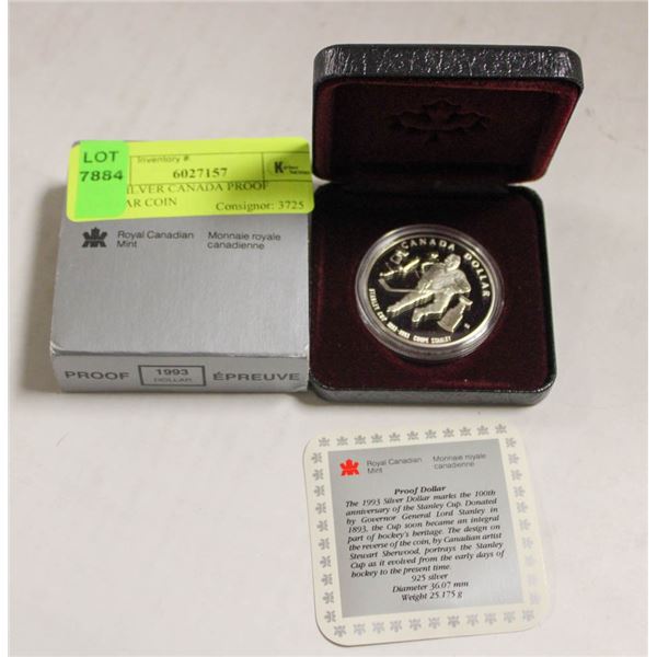 1993 SILVER CANADA PROOF DOLLAR COIN