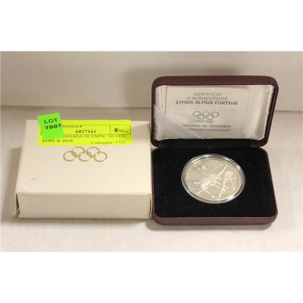 1896-96 CANADA OLYMPIC SILVER COIN W BOX