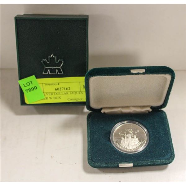 1984 SILVER DOLLAR JAQUES CARTIER W BOX