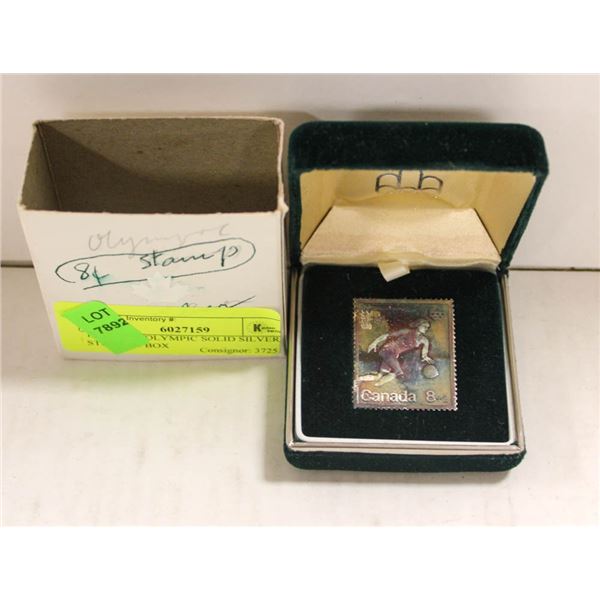 15.5G 1976 OLYMPIC SOLID SILVER STAMP IN BOX
