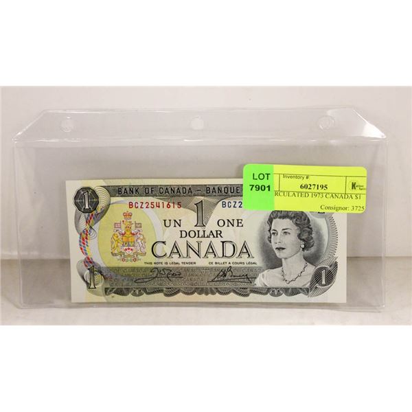 UNCIRCULATED 1973 CANADA $1 BILL