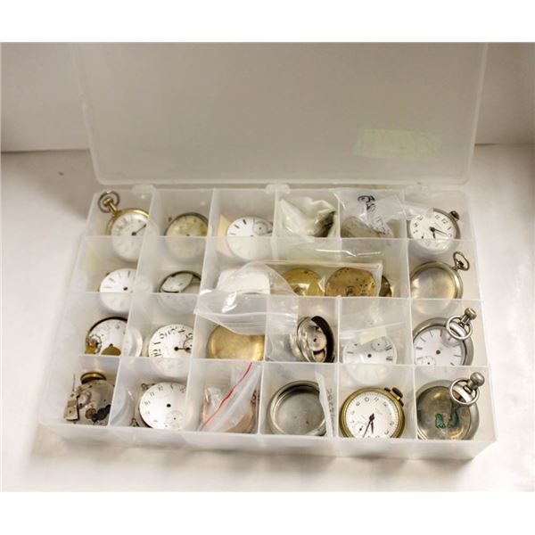 LARGE LOT ANTIQUE POCKET WATCHES PARTS ETC