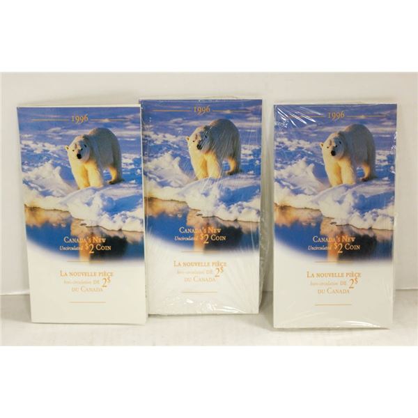 LOT 3 1996 UNCIRC FIRST RELEASE $2 COINS