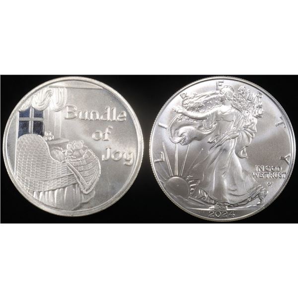 1 OZ .999 SILV 2024 BUNDLE OF JOY & 2024 ASE