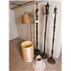Image 1 : Metal & Wood Floor Lamps