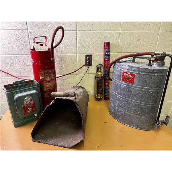 Vintage Fire Extinguishers, Coal Scuttle, and More