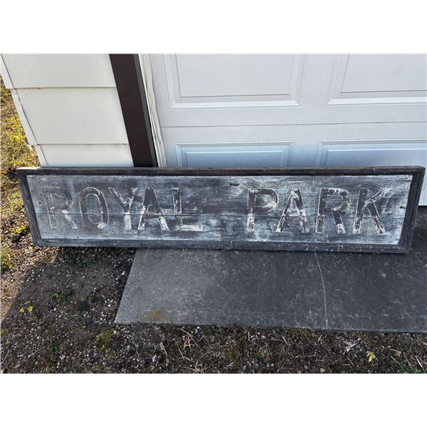 Wooden Royal Park Sign