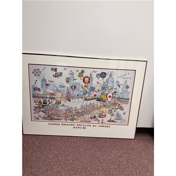 Framed Canada Pavilion EXPO 86 Art