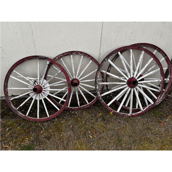 4 Wooden Wagon Wheels