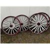 Image 1 : 4 Wooden Wagon Wheels