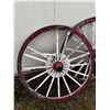 Image 2 : 4 Wooden Wagon Wheels