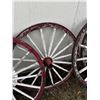 Image 3 : 4 Wooden Wagon Wheels