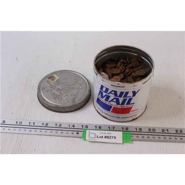 Daily Mail Cigarette Tin Full of Pennies