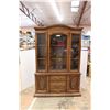 Image 1 : * Two Piece China Cabinet w/Glass Shelves - Lower Cabinet: 50" x 16" x 25" Complete Measurements: 75