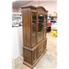 Image 2 : * Two Piece China Cabinet w/Glass Shelves - Lower Cabinet: 50" x 16" x 25" Complete Measurements: 75