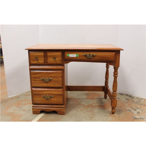 * Palliser Wood Four Drawer Desk - 39" x 30" x 21" - Some Wear, as Pictured