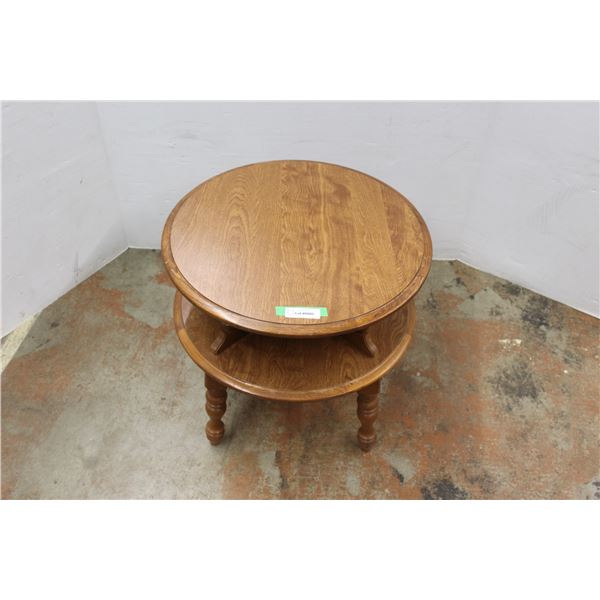* Round Two Tier End Table - 24" x 23"