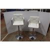 Image 1 : * (2) Adjustable Upholstered Bar Stools - Max Height 45"