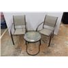 Image 1 : * (2) Patio Chairs & Glass Top End Table - 20" x 21" - Some Wear