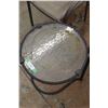 Image 4 : * (2) Patio Chairs & Glass Top End Table - 20" x 21" - Some Wear