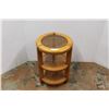 Image 1 : * Three Tier Wicker & Wood Round End Table - 18" x 27"