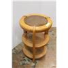 Image 2 : * Three Tier Wicker & Wood Round End Table - 18" x 27"