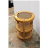 Image 3 : * Three Tier Wicker & Wood Round End Table - 18" x 27"