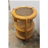 Image 4 : * Three Tier Wicker & Wood Round End Table - 18" x 27"