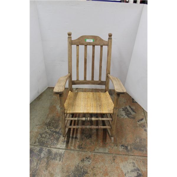 * Wood & Rattan Rocker - Some Wear
